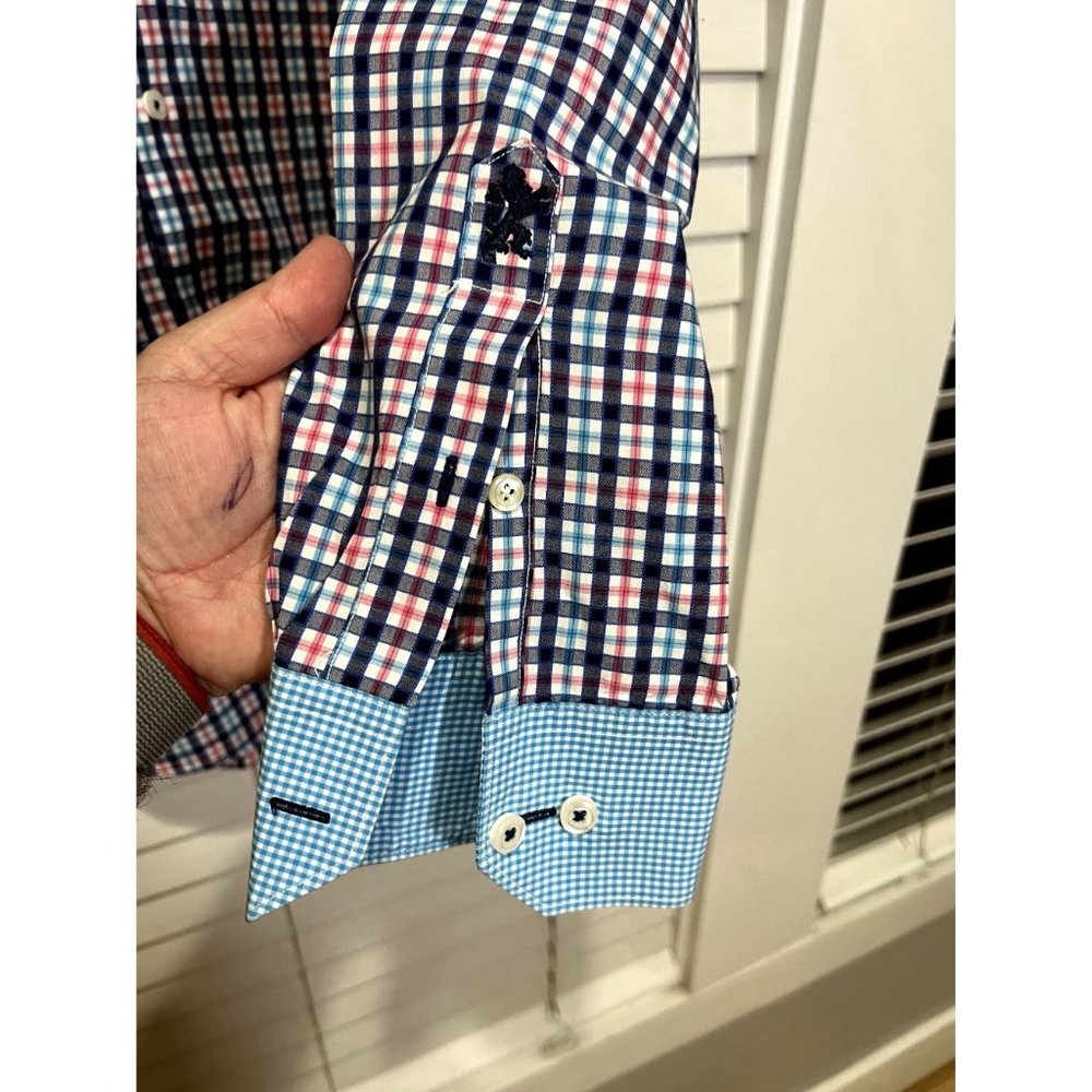 Bugatchi Multi-Color Button Up Dress Shirt - Size… - image 2